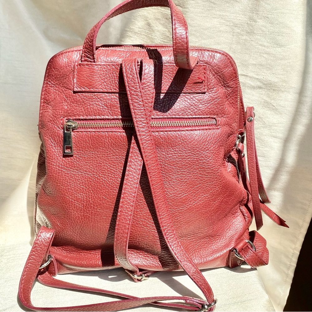 Simons Red Cherry Italy Leather Backpack - Picture 2 of 11